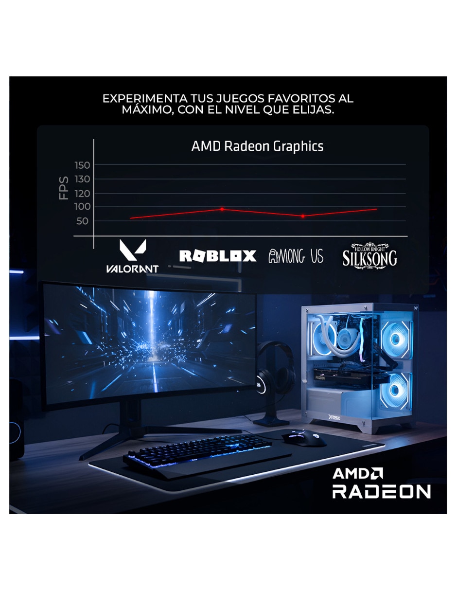 Computadora gamer XTPCR516GBVEGA11PB AMD Ryzen 5 AMD Radeon Vega 11 16 GB RAM 500 GB SSD 2