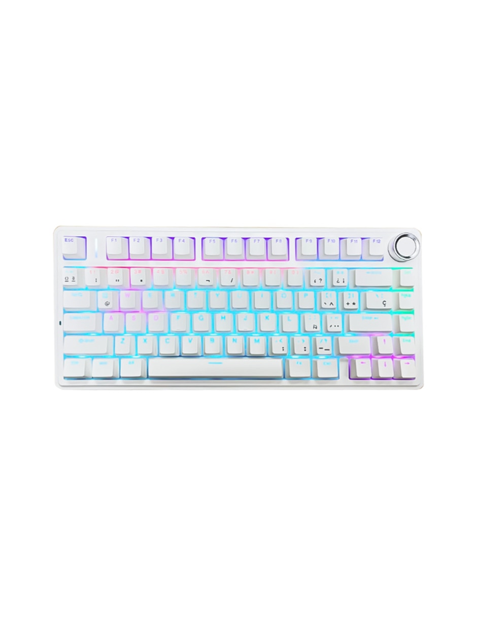 Teclado gamer Usb-c qwert español con interruptor lineal (red black) f75