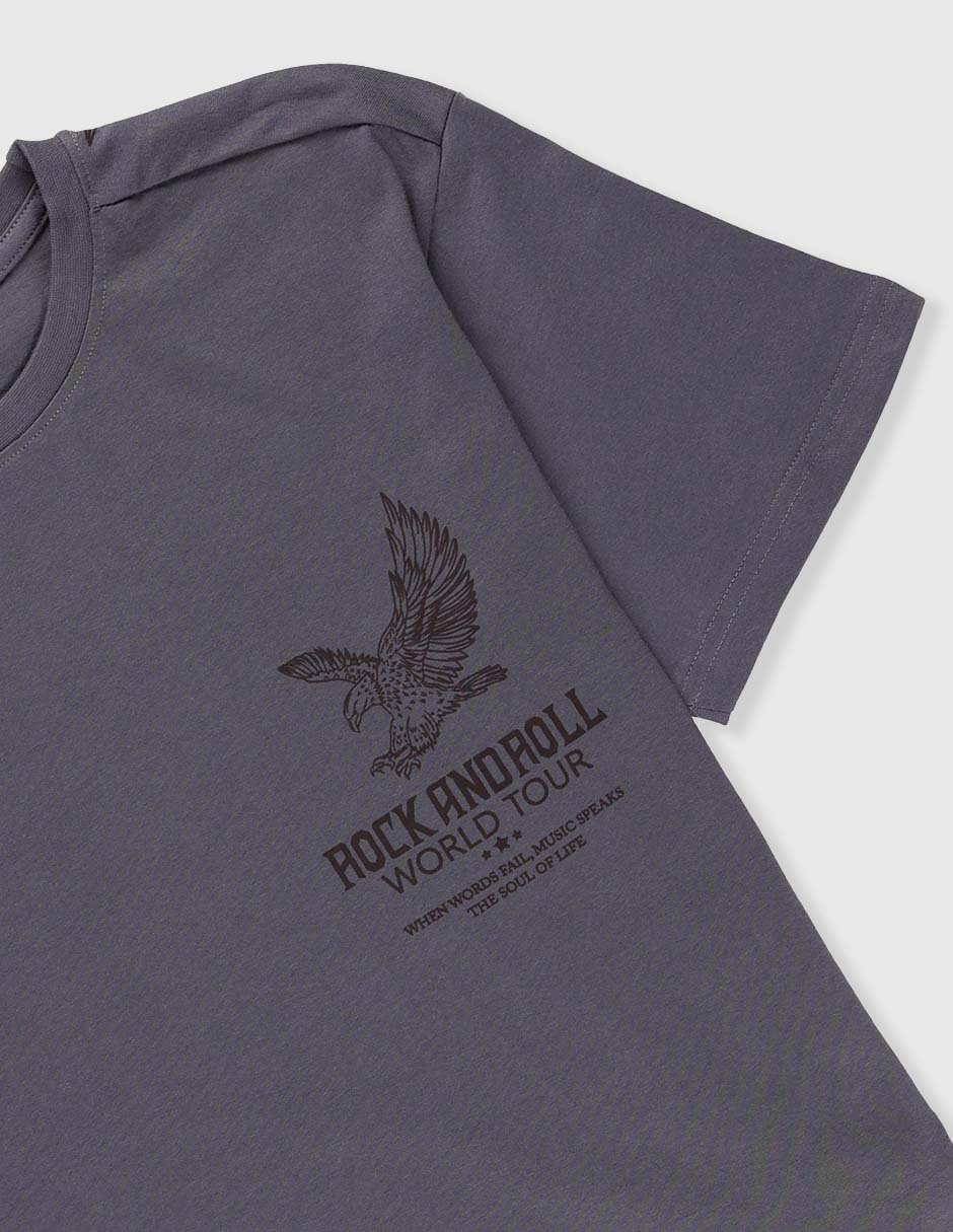 Playera Rock And Roll World Tour manga corta para niño