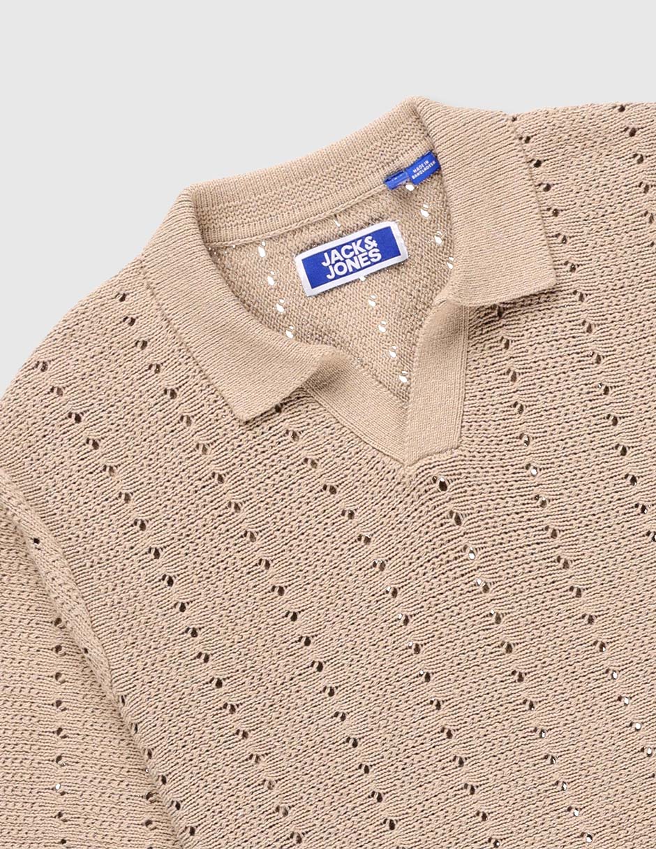 Playera tipo polo de algodón para niño