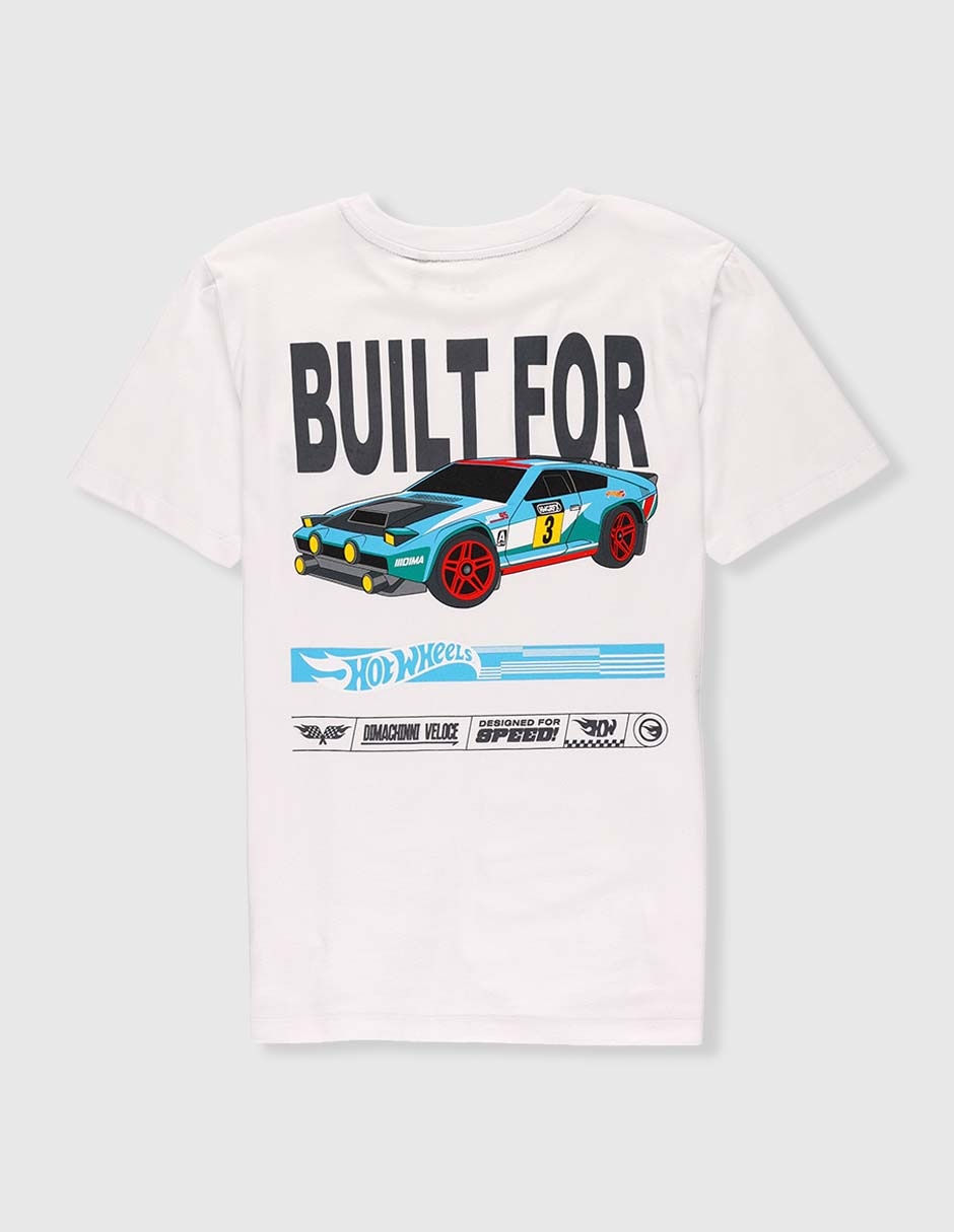 Playera Hot Wheels manga corta para niño