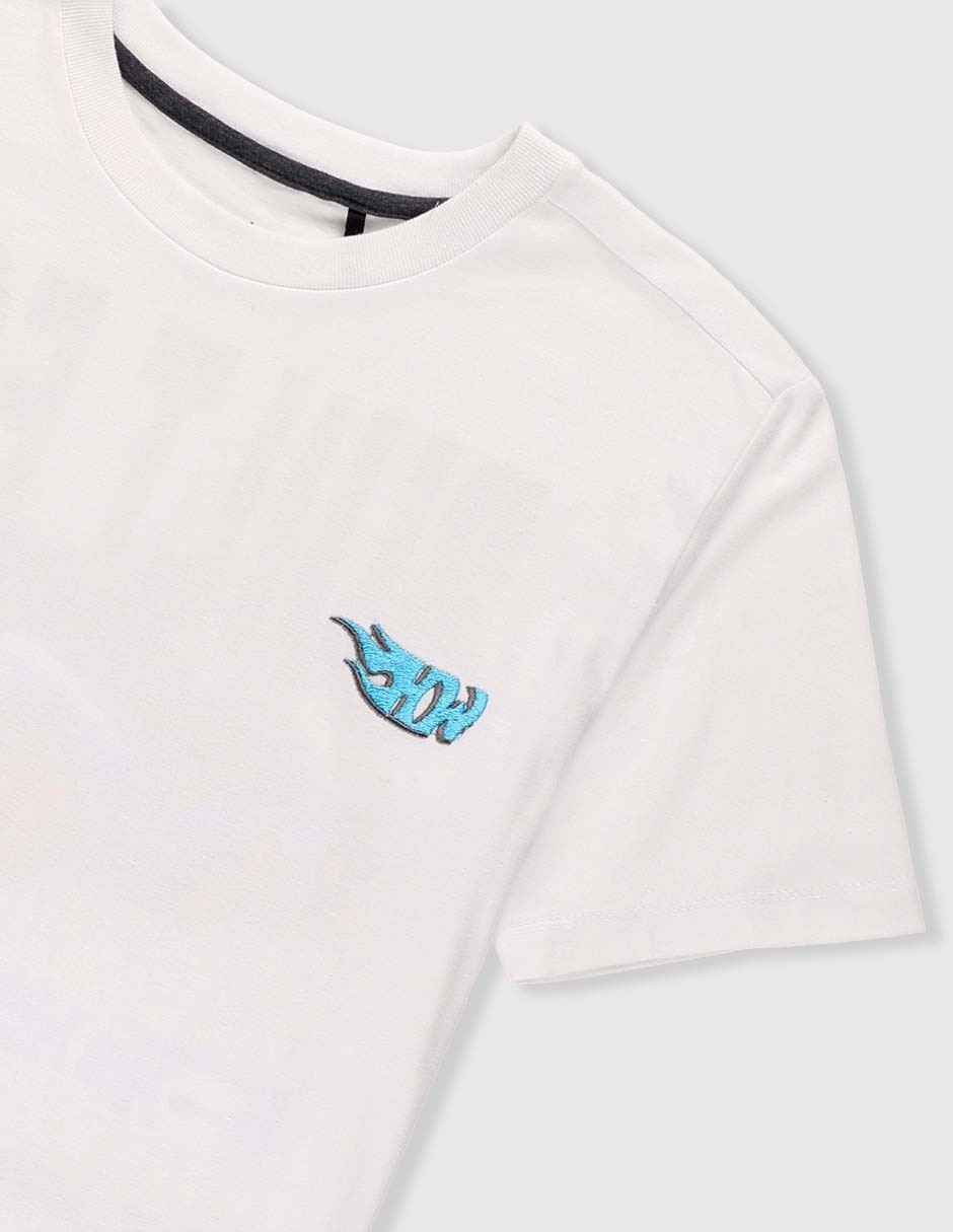 Playera Hot Wheels manga corta para niño