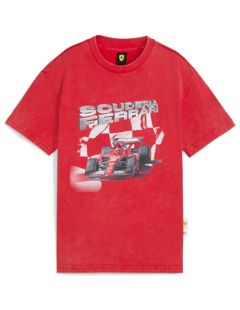 Playera Ferrari Ferrari Sportswear Kids Car Graphic Tee manga corta para niño Playera Ferrari Ferrari Sportswear Kids Car Graphic Tee manga corta para niño