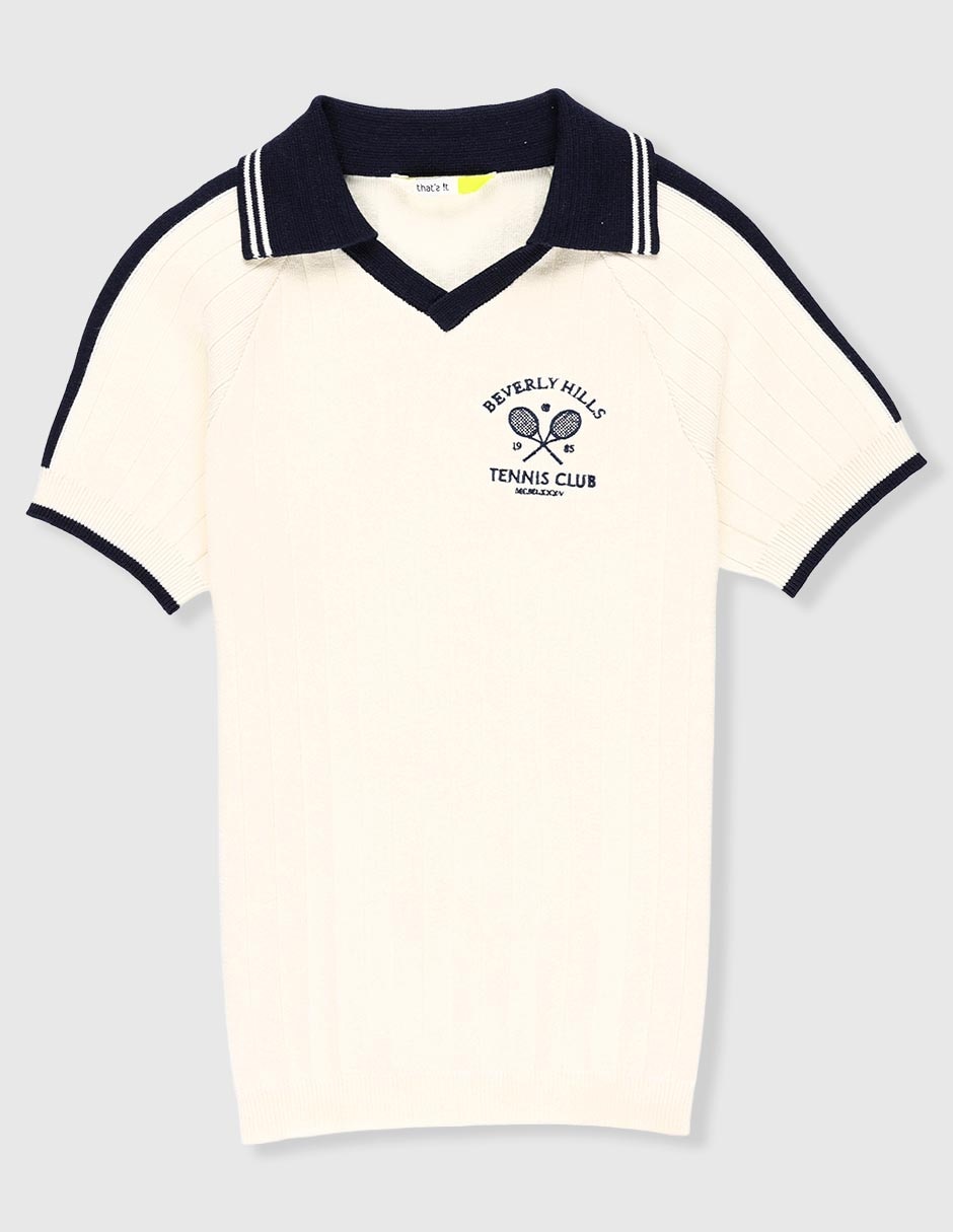 Playera tipo polo de algodón para niño 1