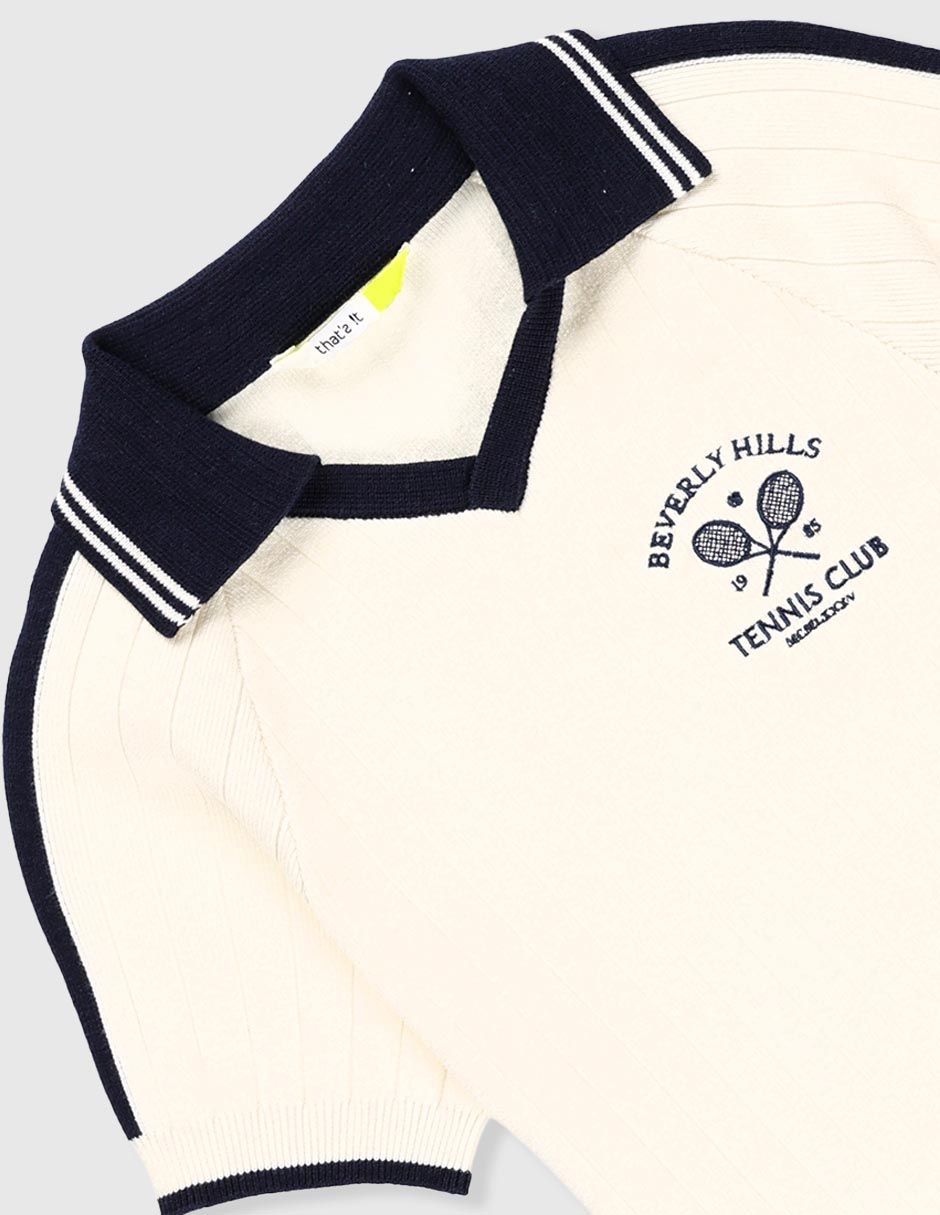 Playera tipo polo de algodón para niño 6