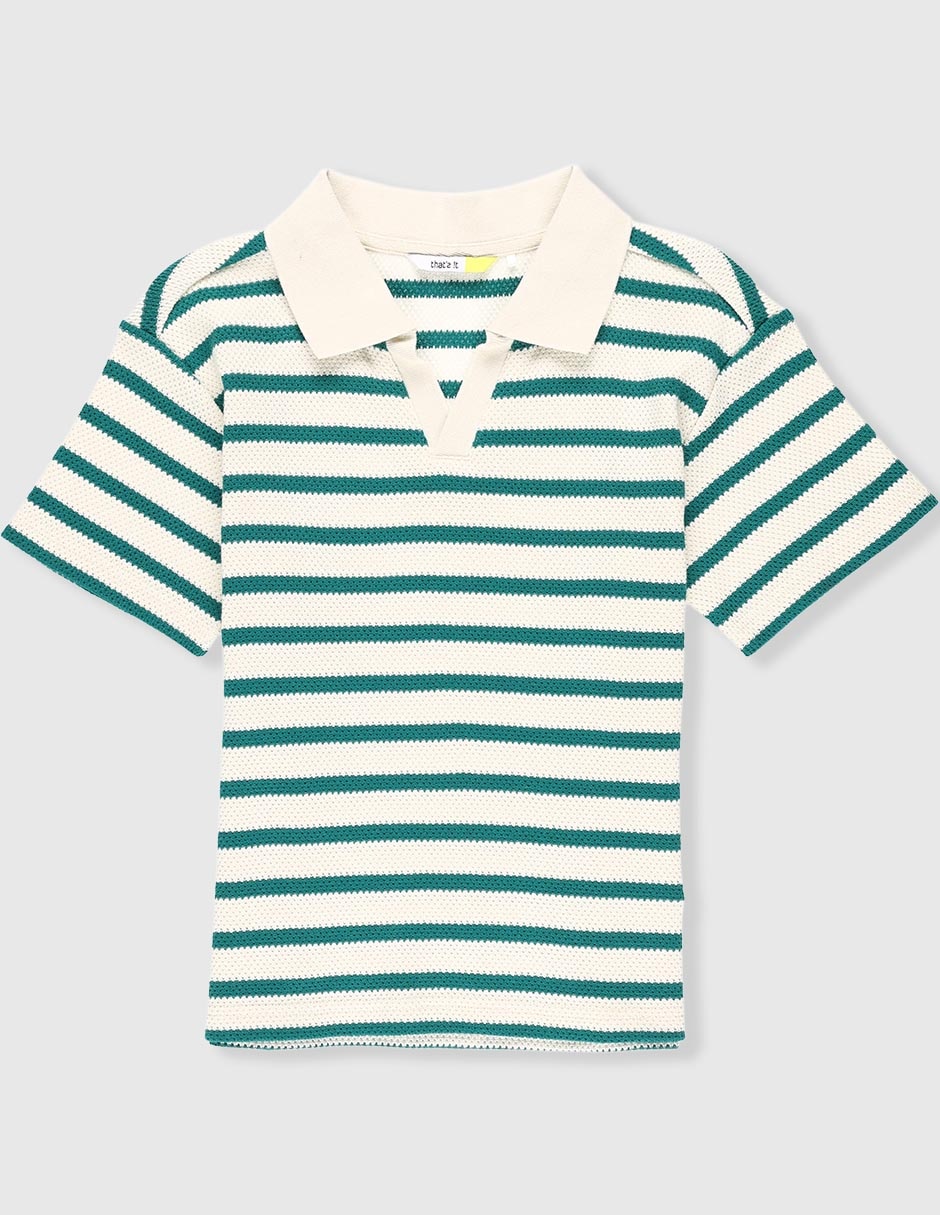 Playera tipo polo de algodón para niño 1