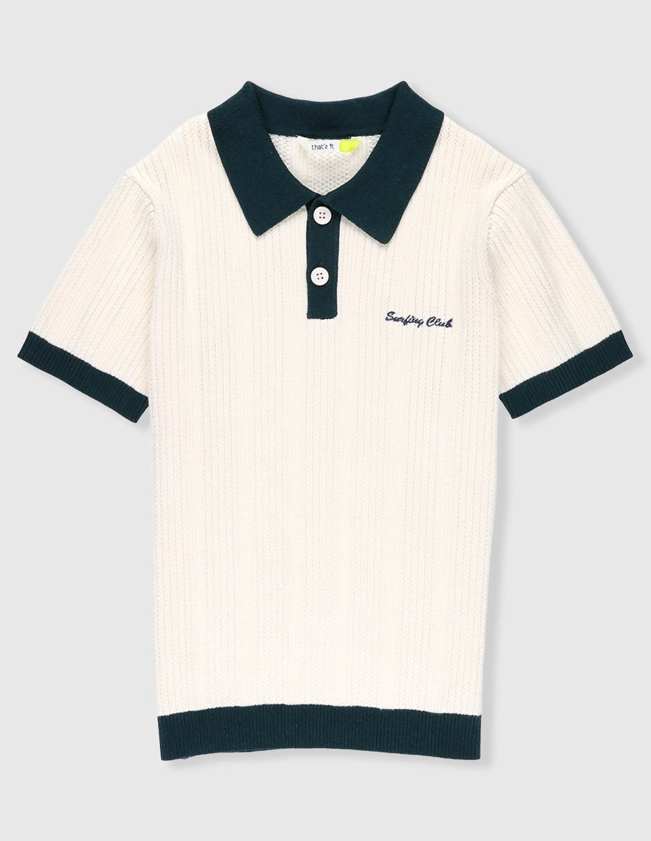 Playera tipo polo de viscosa para niño Playera tipo polo de viscosa para niño