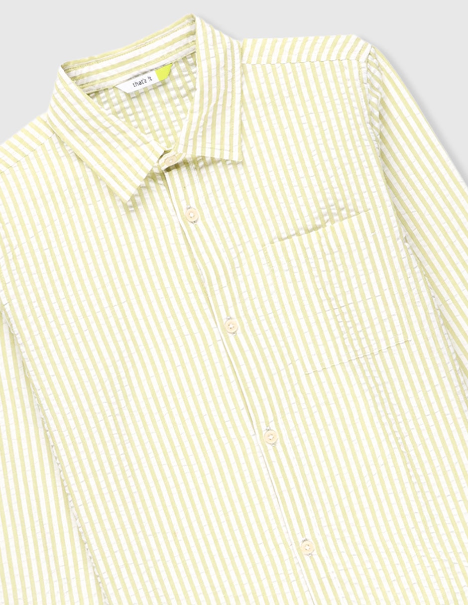Camisa casual de algodón manga larga para niño