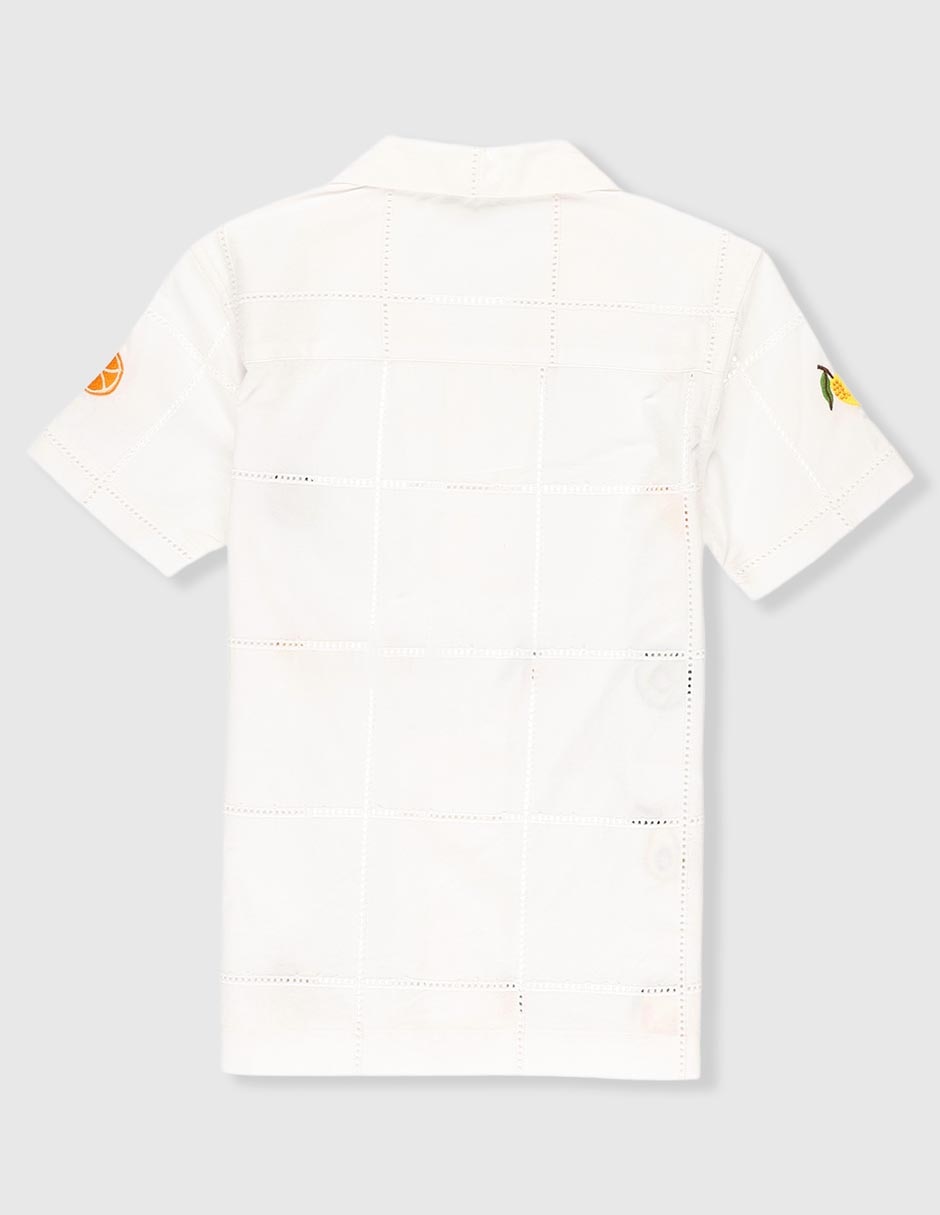 Camisa casual de algodón manga corta para niño
