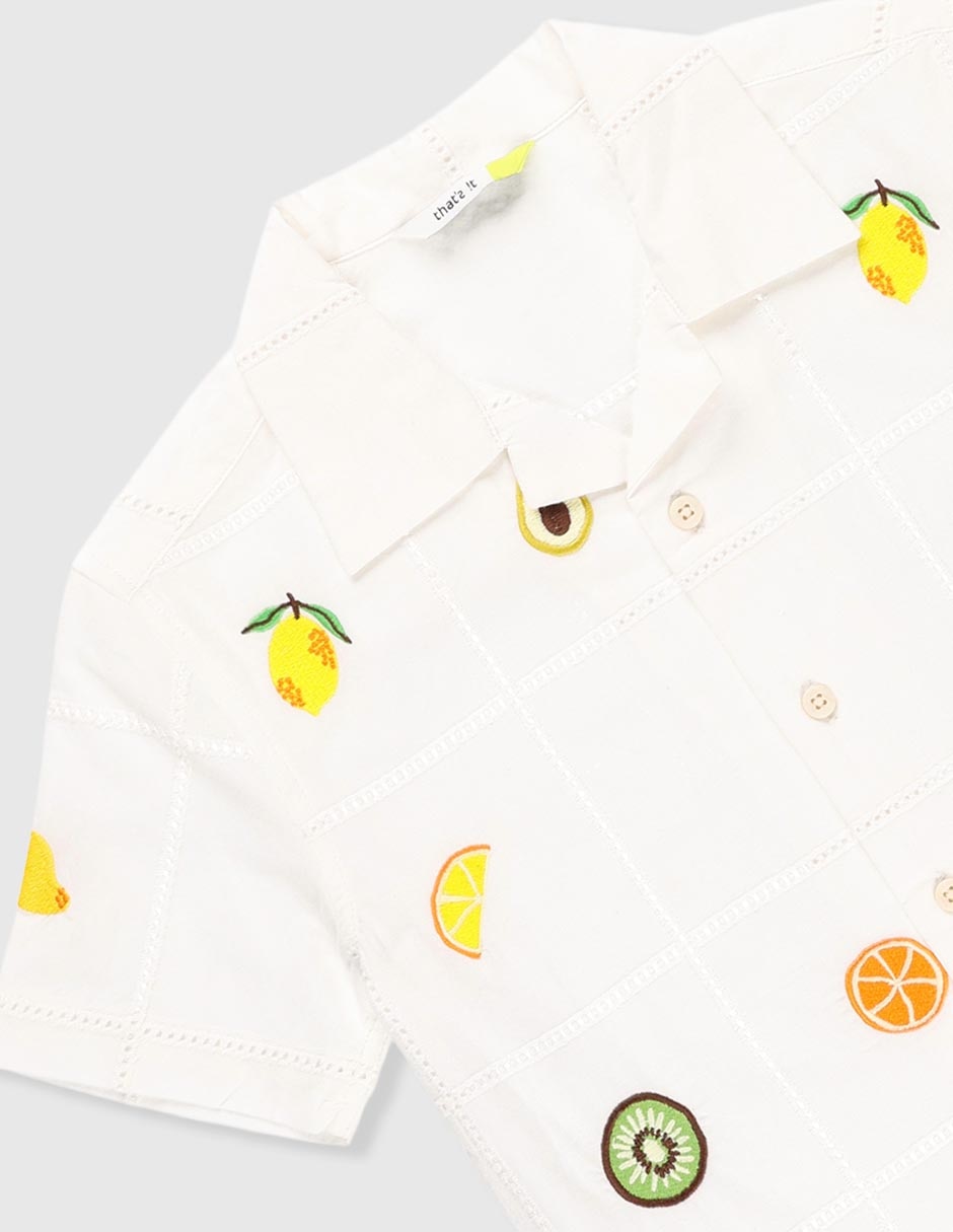 Camisa casual de algodón manga corta para niño