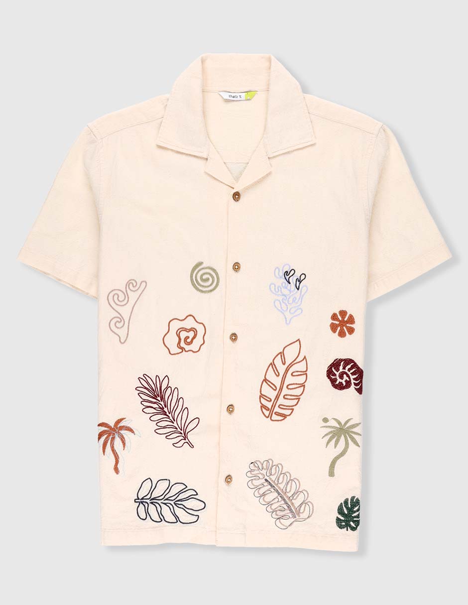 Camisa de algodón manga corta para niño Camisa de algodón manga corta para niño