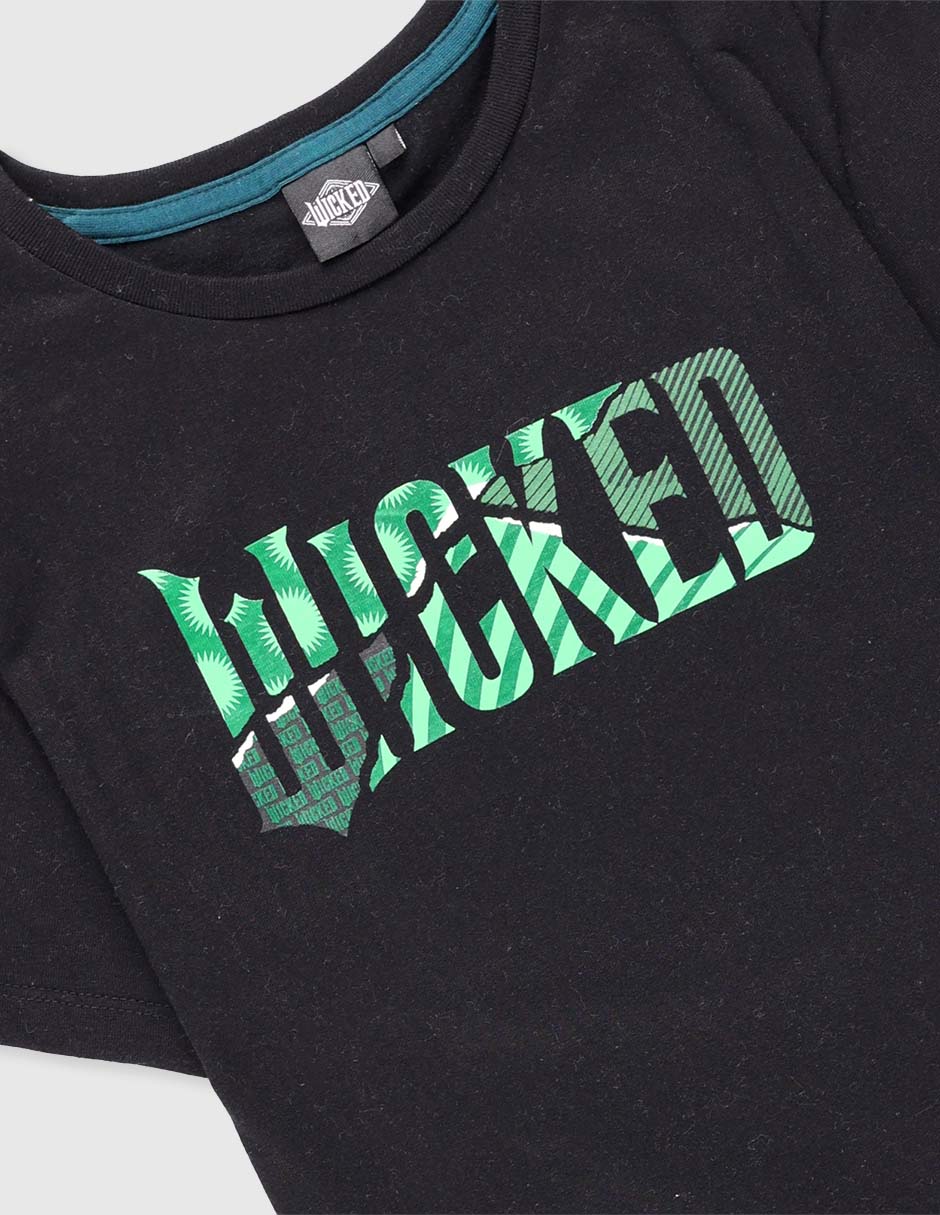 Playera Wicked manga corta para niño