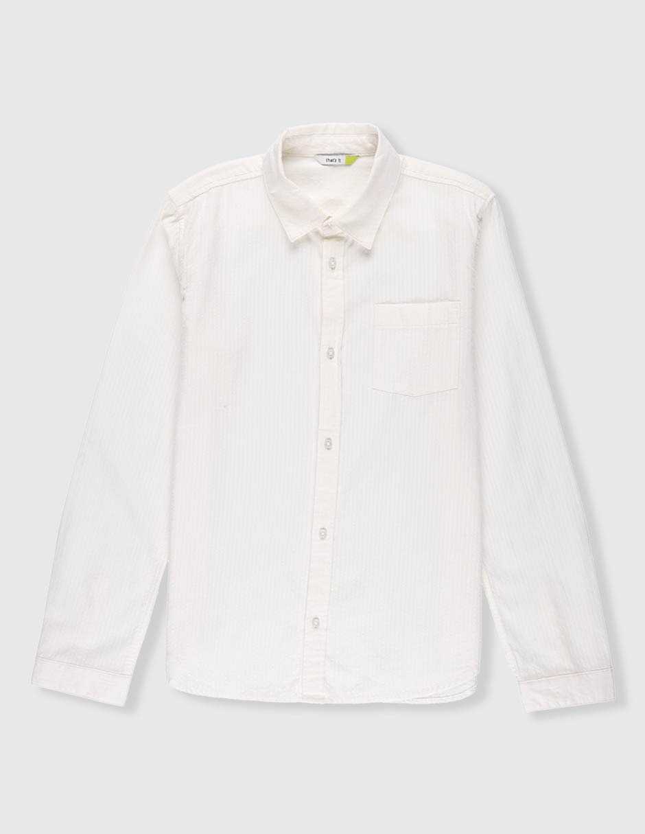 Camisa de vestir de algodón manga larga para niño Camisa de vestir de algodón manga larga para niño