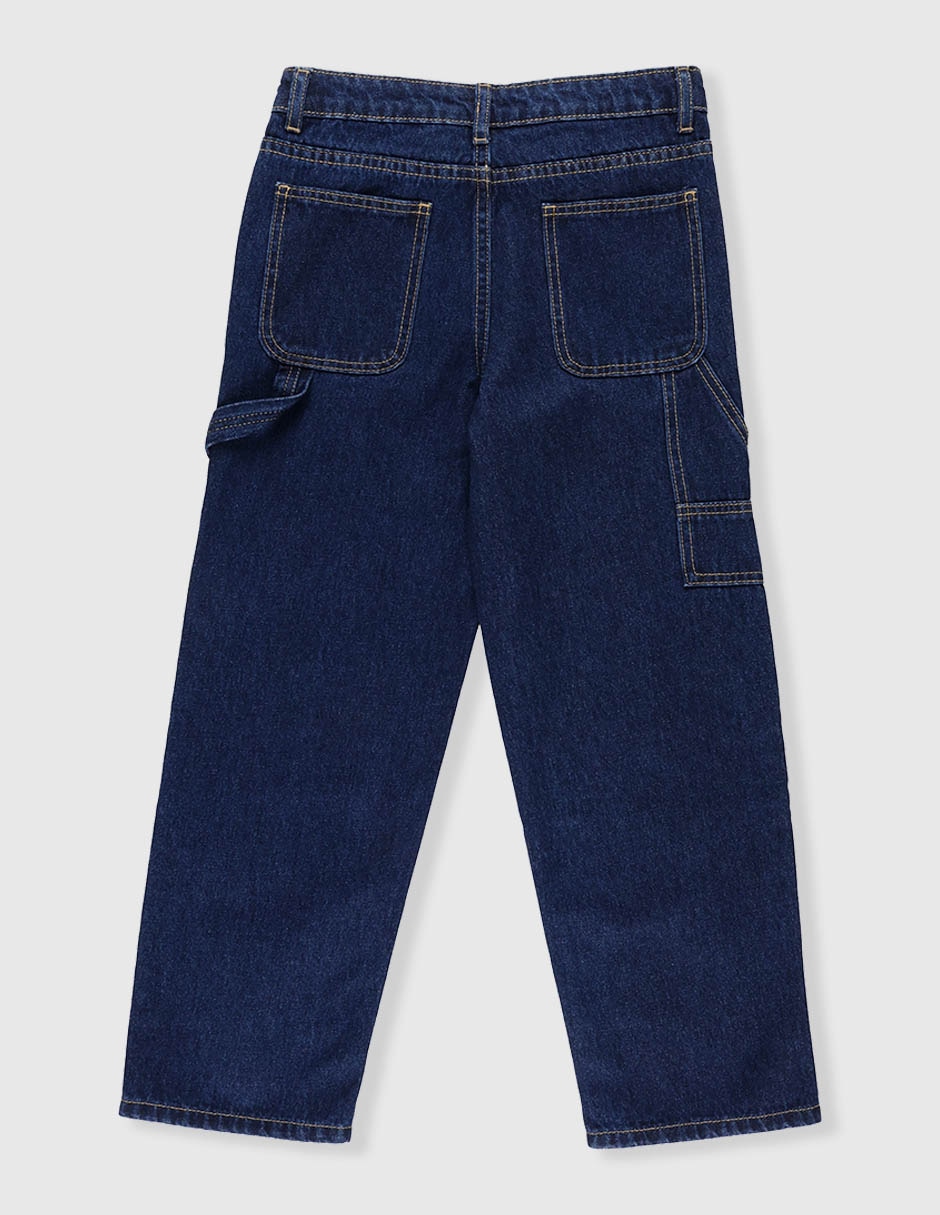 Jeans straight lavado obscuro para niño 2