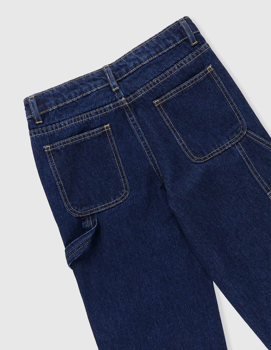 Jeans straight lavado obscuro para niño 4