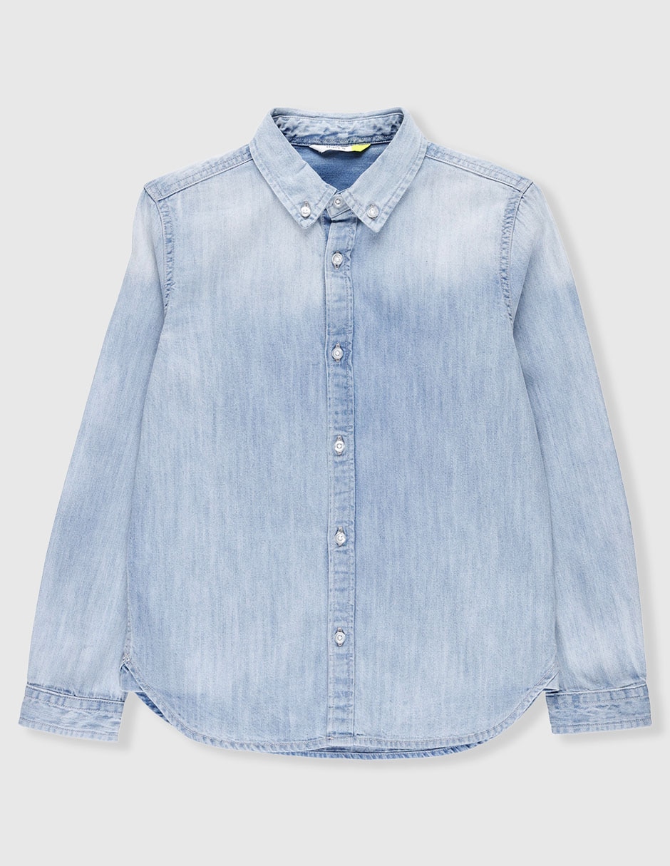 Camisa casual de algodón manga larga para niño Camisa casual de algodón manga larga para niño