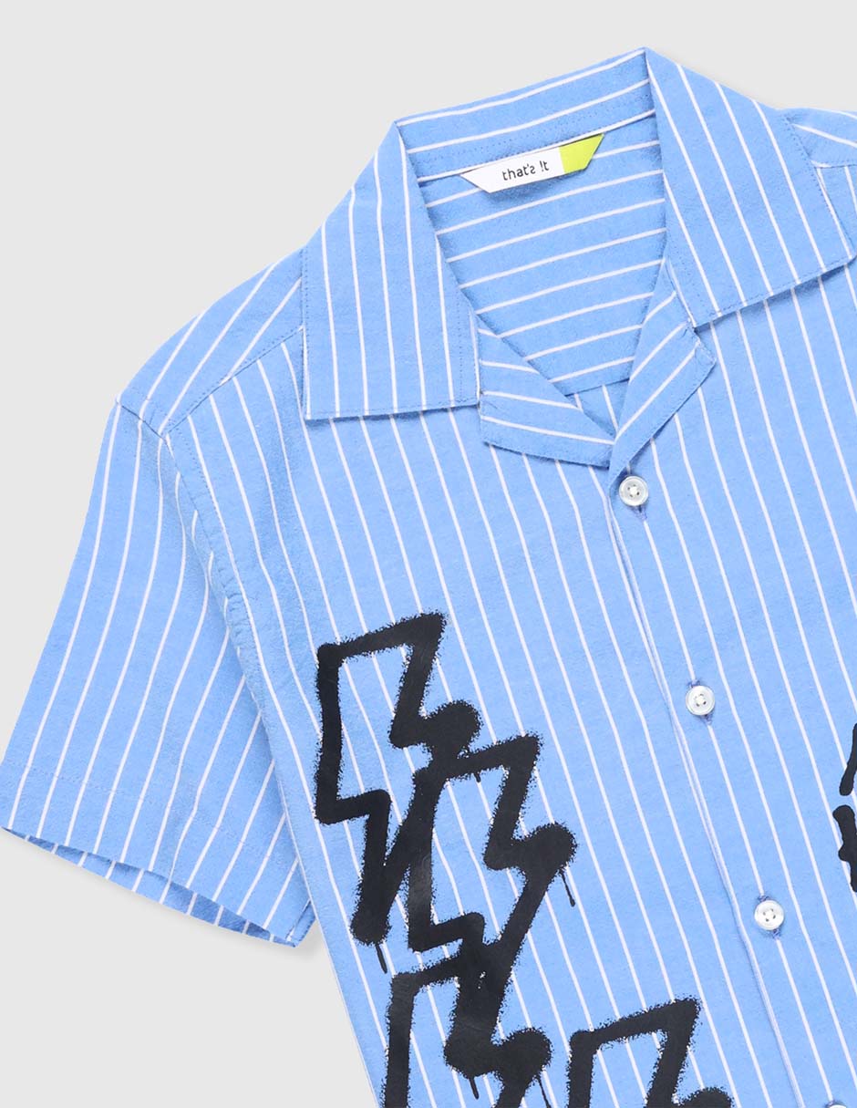 Camisa casual de algodón manga corta para niño