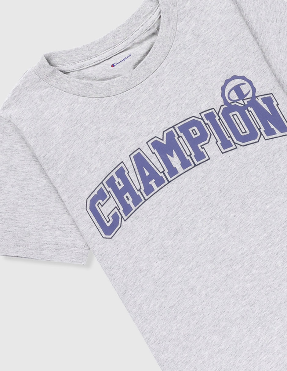 Playera Champion manga regular para niño