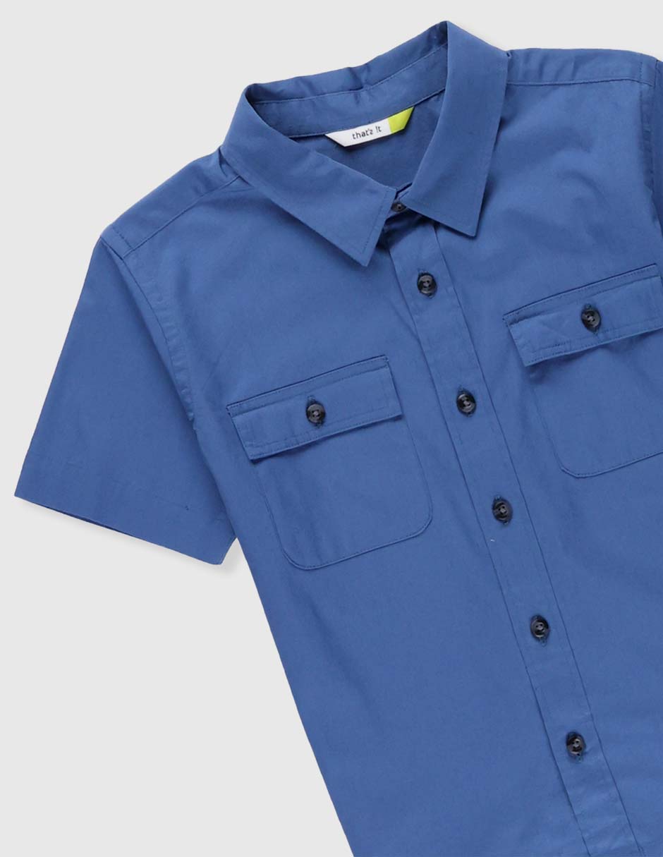 Camisa casual de algodón manga corta para niño