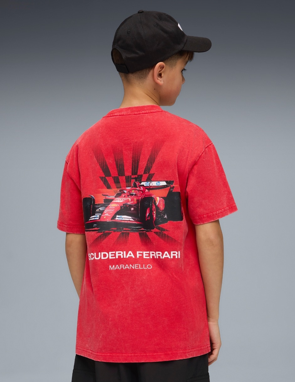 Playera Ferrari Ferrari Kids Car Graphic Tee manga corta para niño 3