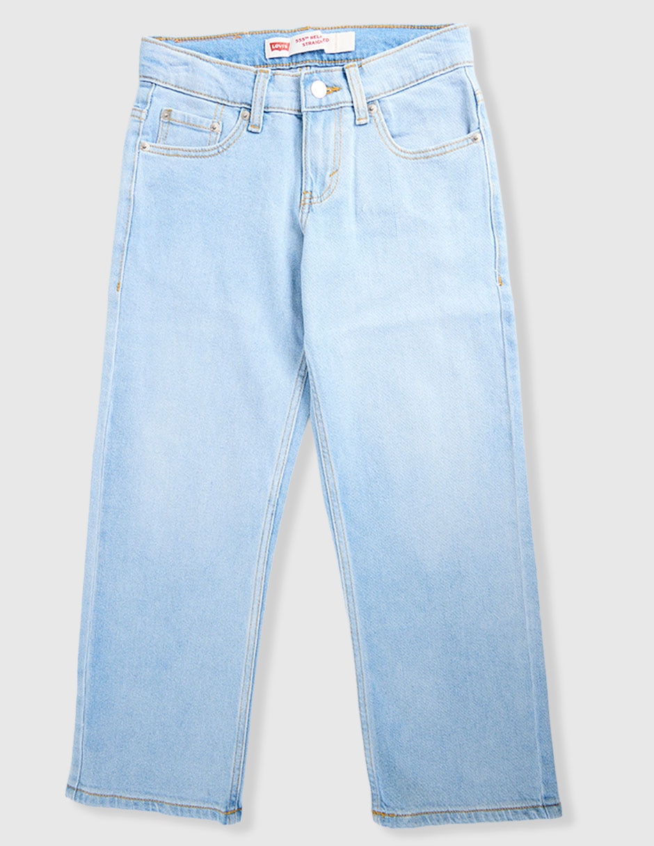 Jeans relaxed straight deslavado para niño