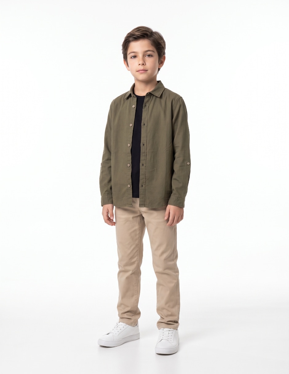 Camisa casual manga larga para niño Camisa casual manga larga para niño