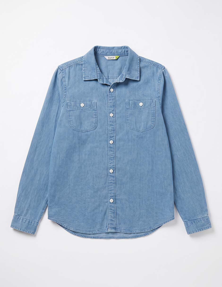 Camisa casual de algodón manga larga para niña 4