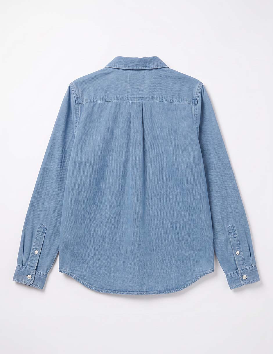 Camisa casual de algodón manga larga para niña 3