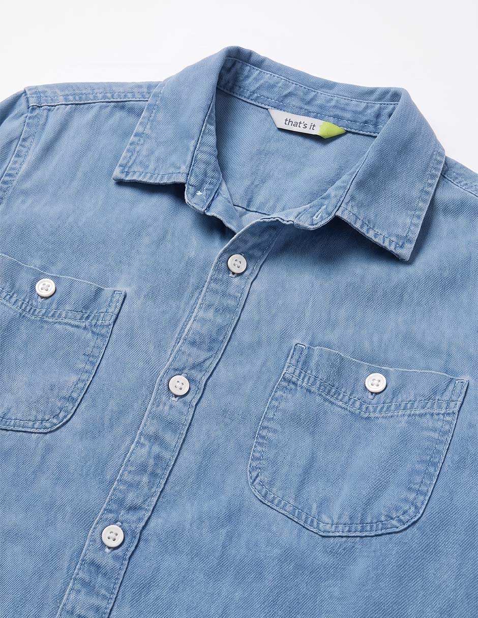 Camisa casual de algodón manga larga para niña 2