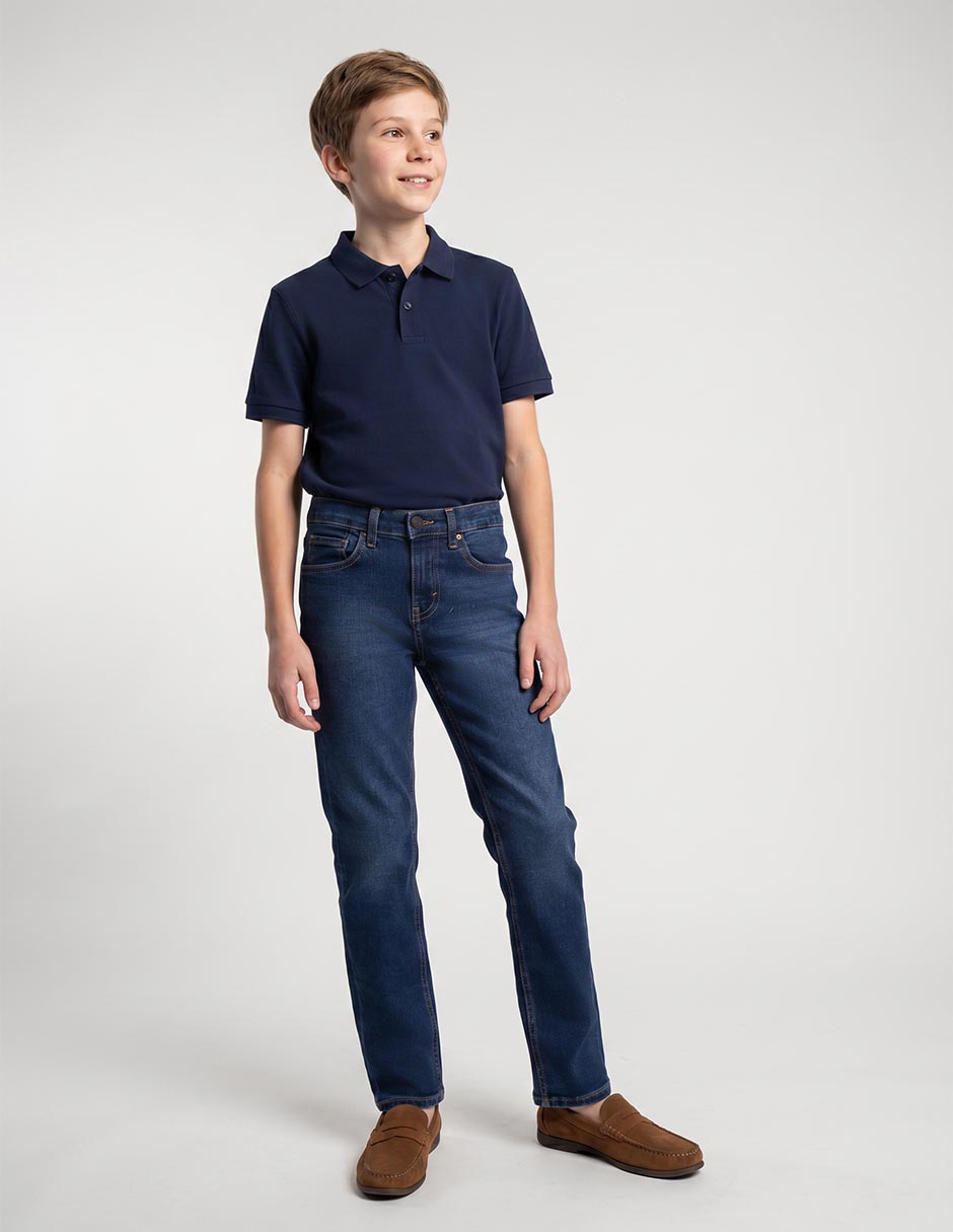 Jeans straight Levi's lavado obscuro para niño