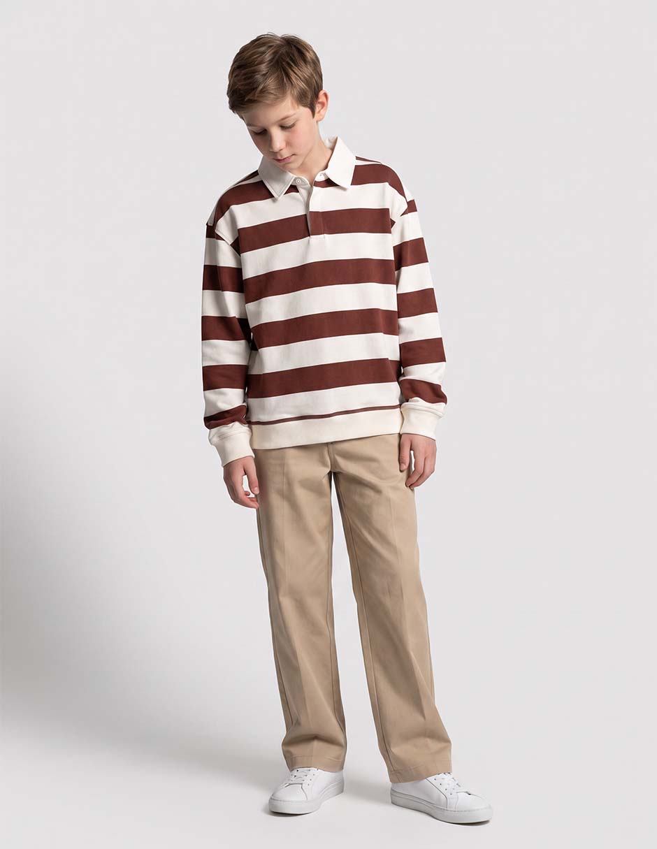 Playera tipo polo de algodón para niño