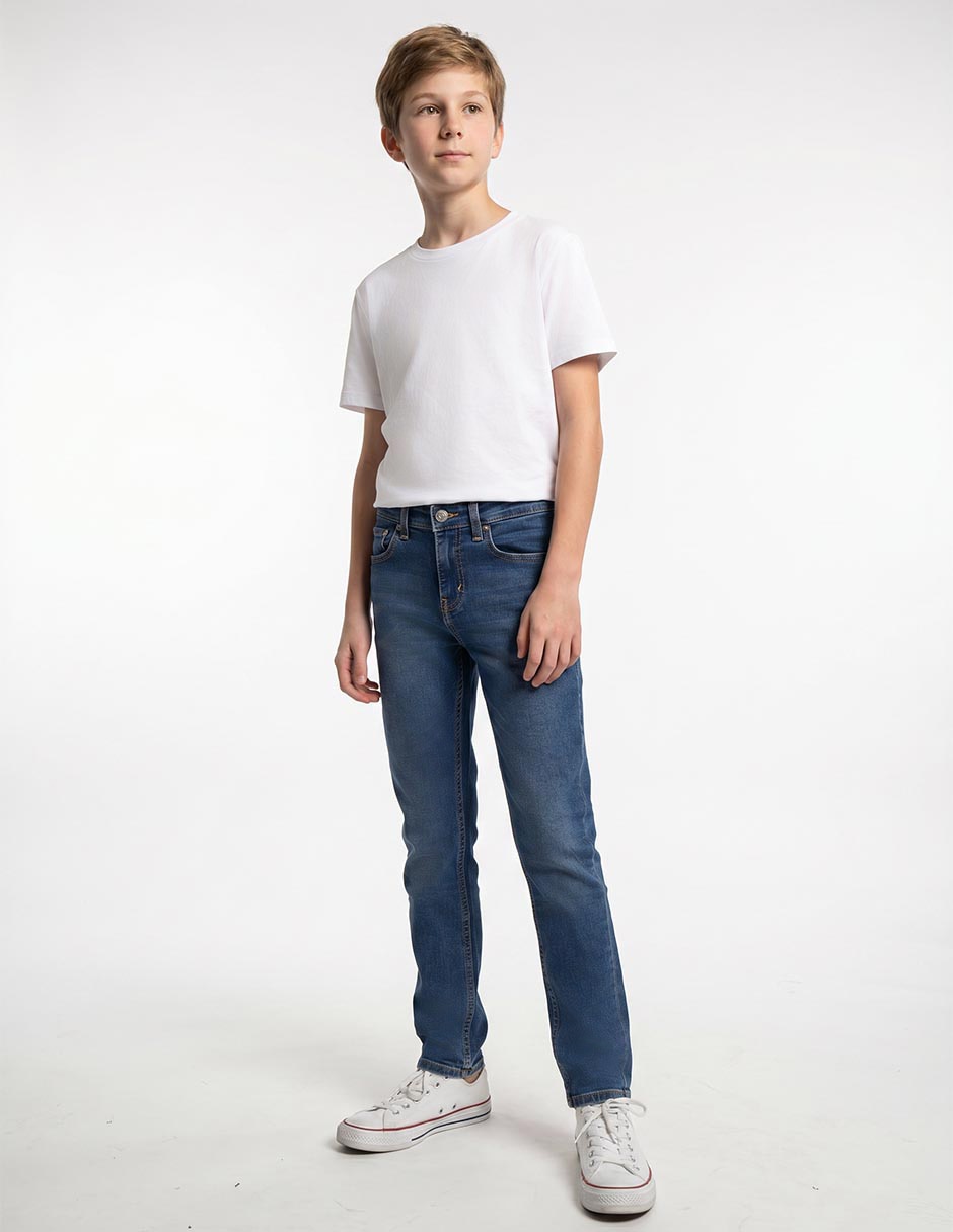 Jeans recto deslavado para niño Jeans recto deslavado para niño