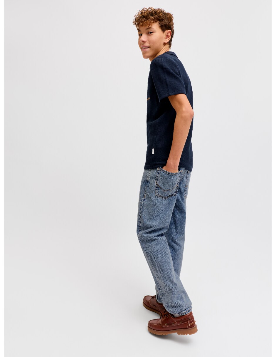 Jeans straight lavado stone wash para niño 3