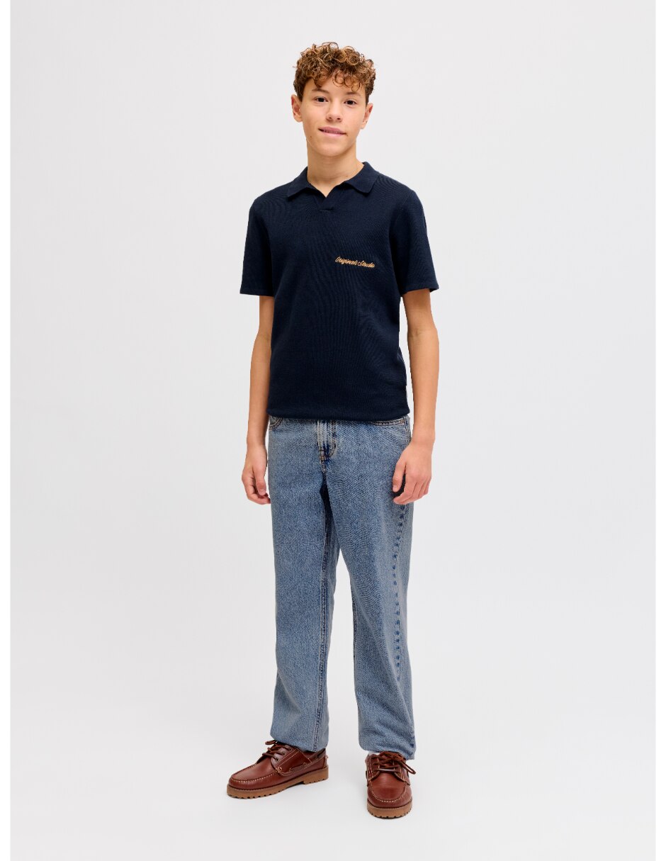 Jeans straight lavado stone wash para niño 2