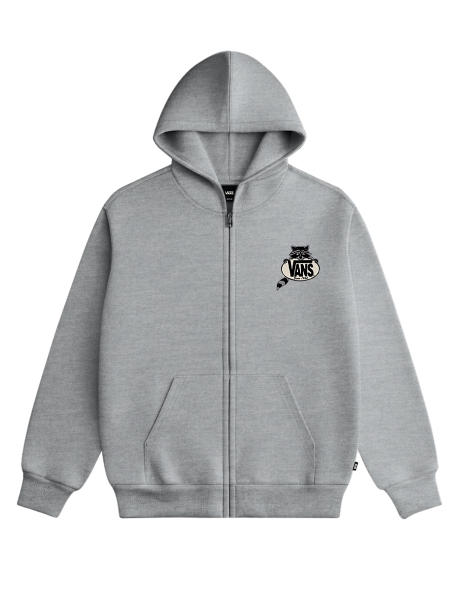 Sudadera vans dumpster racoon full zip hoodie vans vn000w8702f para niño 4