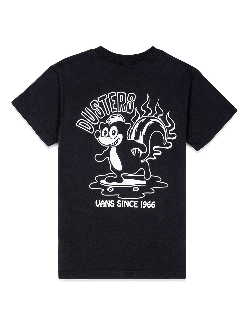 Playera vans sw seasonal wordmark toddler boys ss vans vn000w99blk manga corta para niño