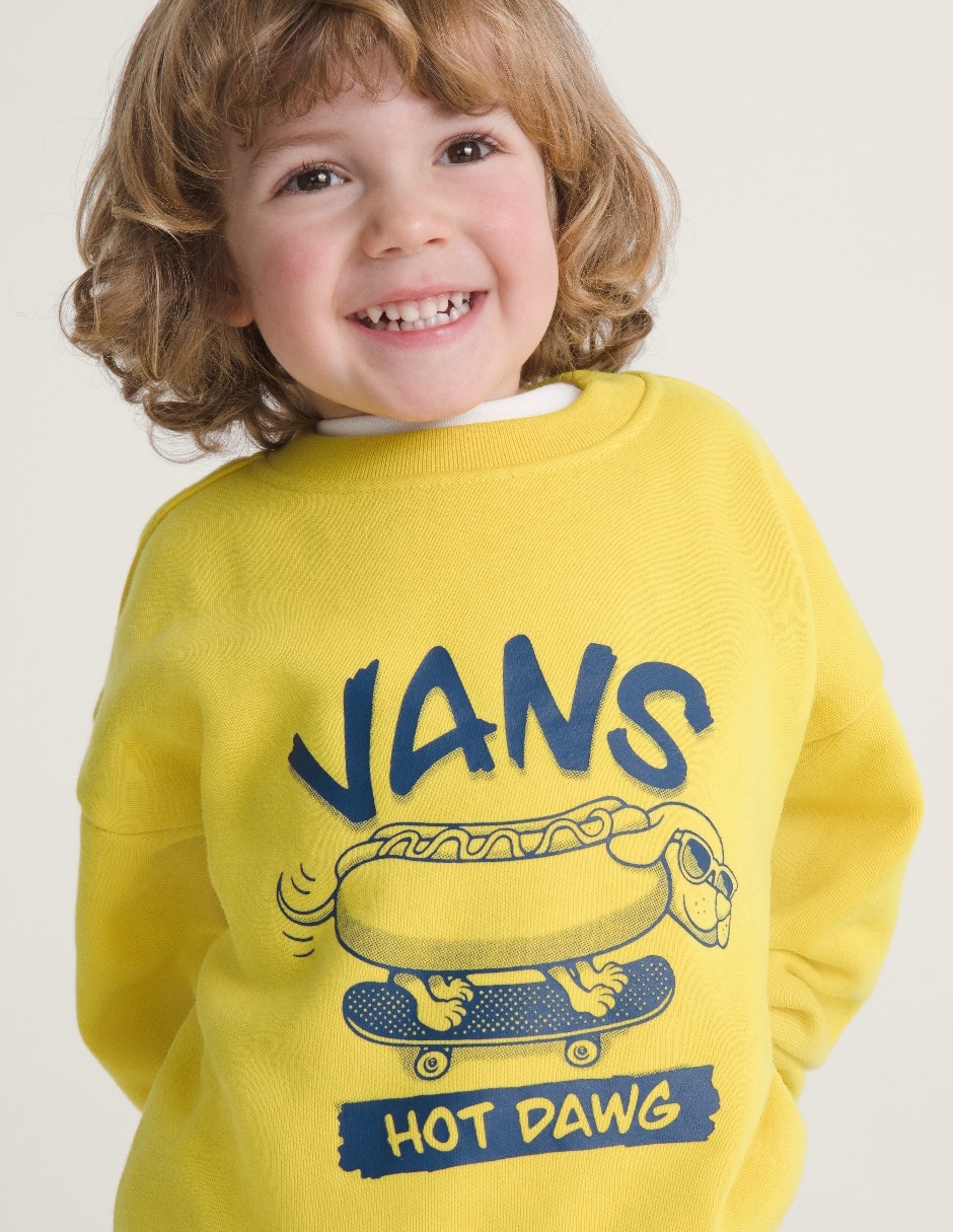 Sudadera vans hot dawg crew vans vn000w90grv para niño