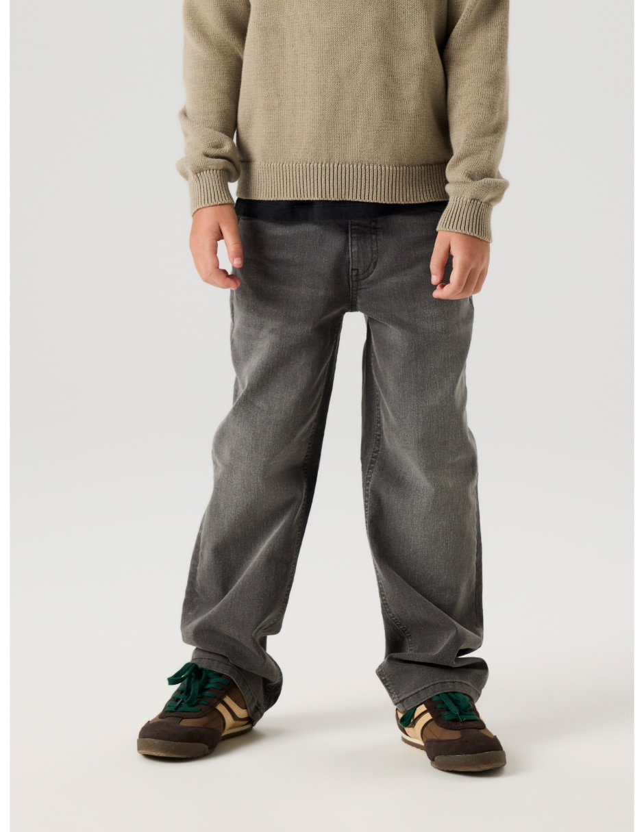 Jeans straight lavado deslavado para ni–o Jeans straight lavado deslavado para ni–o