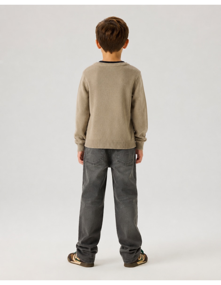 Jeans straight lavado deslavado para ni–o 2