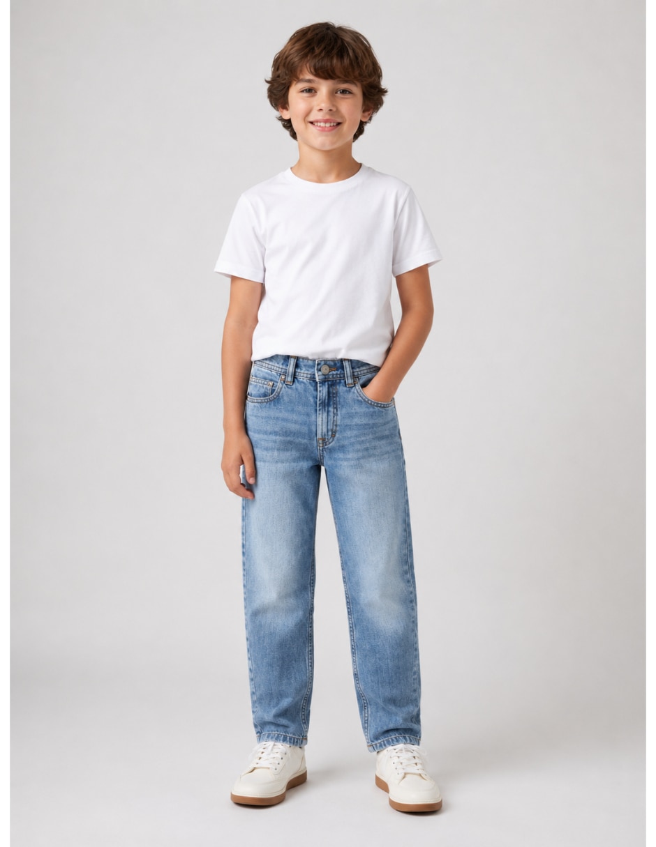 Jeans relajado deslavado para niño 4