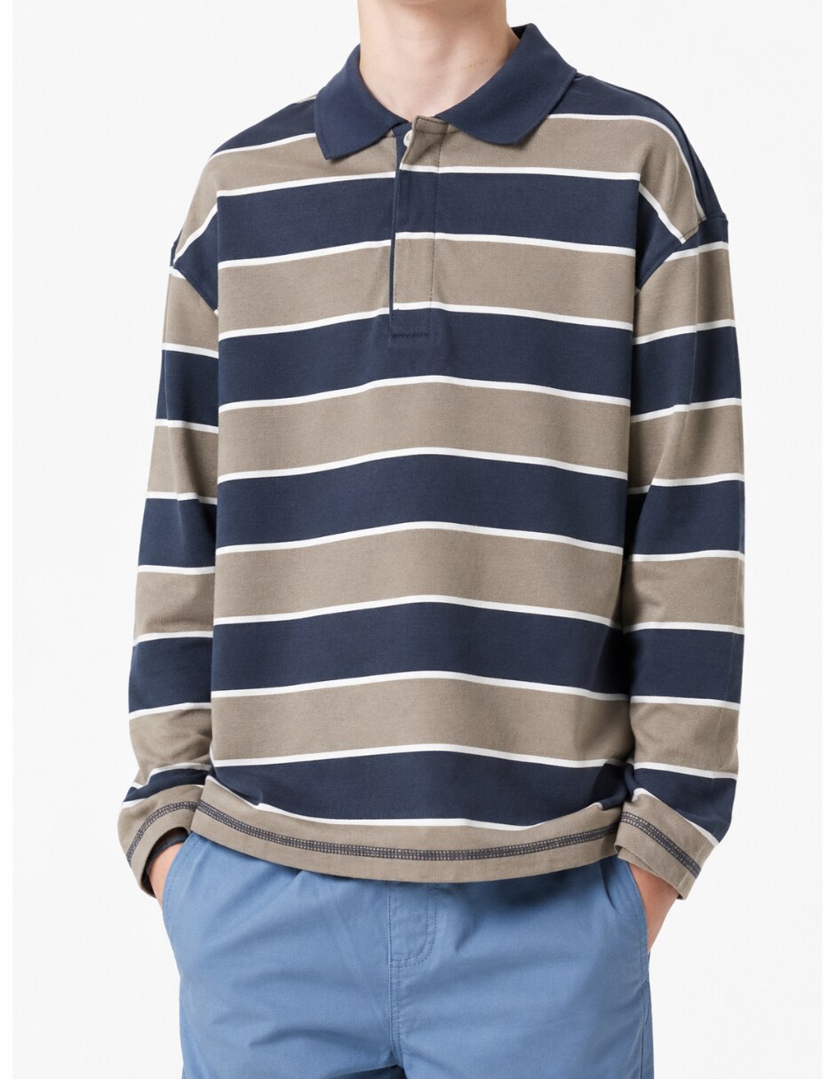 Playera tipo polo de algodón para niño