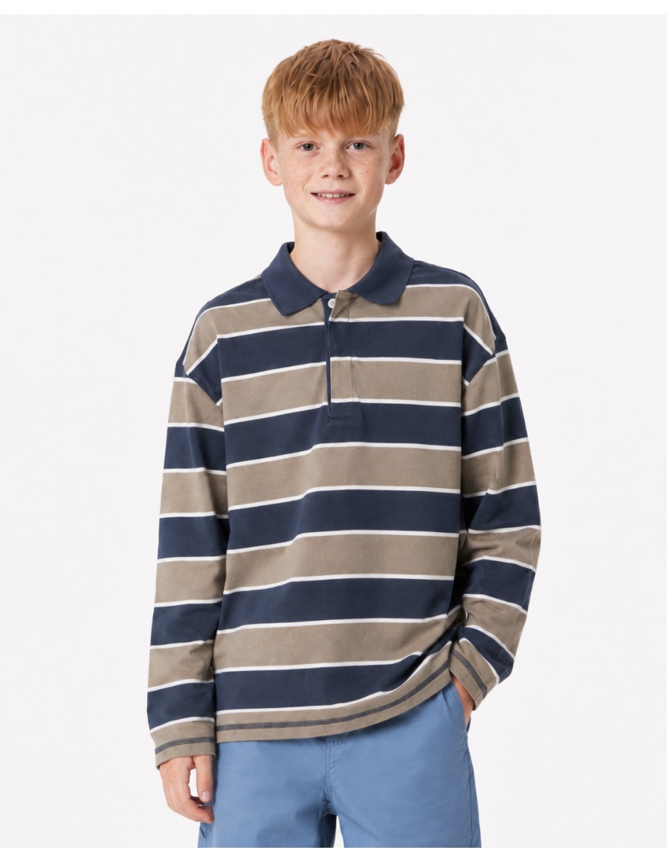 Playera tipo polo de algodón para niño 4
