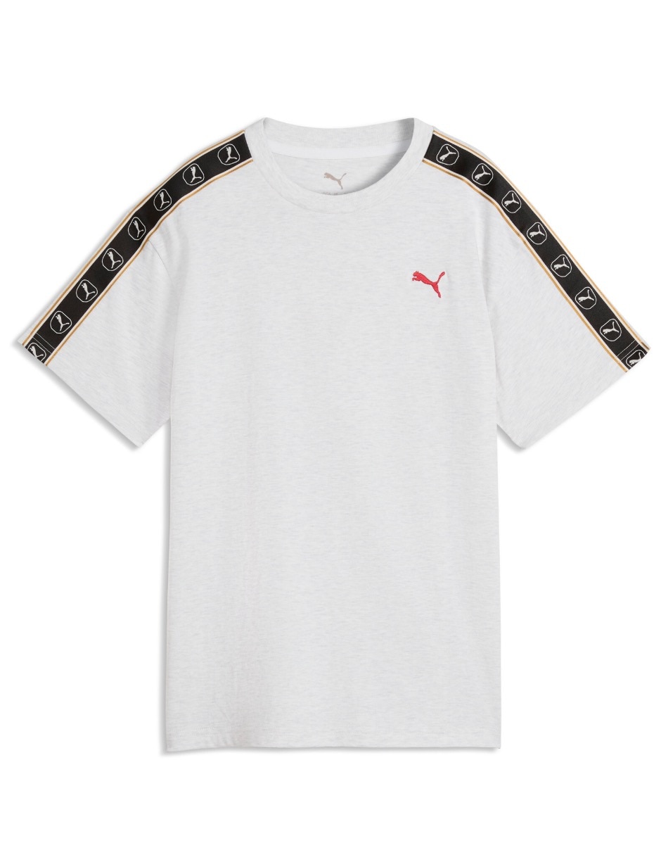 Playera Puma Ess Elevated Tape Relaxed Tee B manga corta para niño