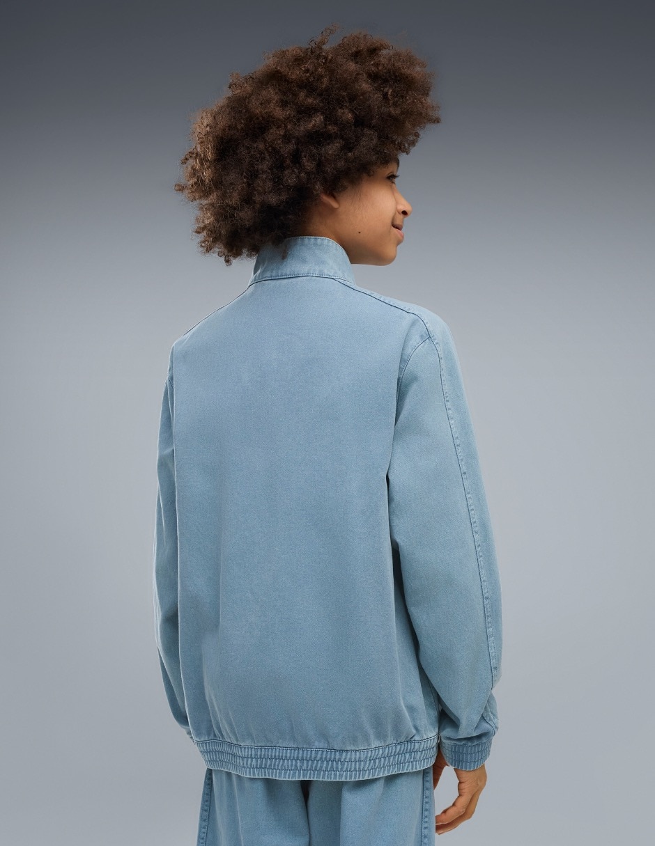 Chamarra T7 Relaxed Washed Twill Track Jacket B para niño 3