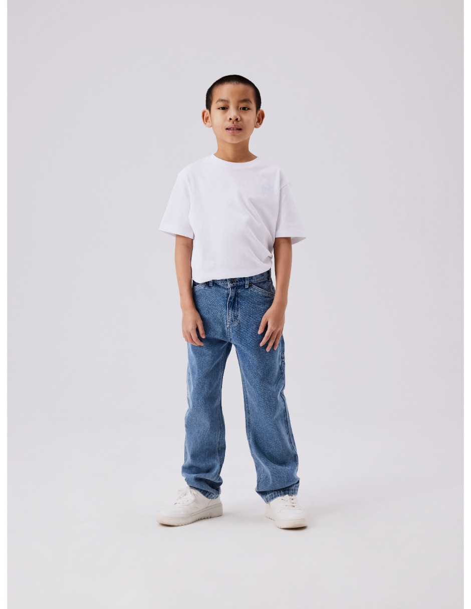 Jeans straight lavado medio para niño 2
