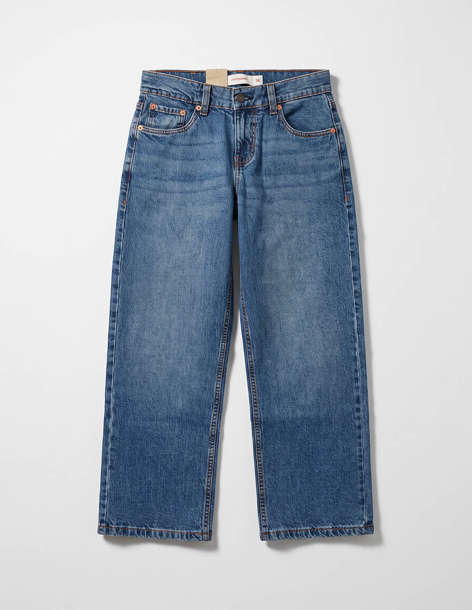 Jeans wide leg deslavado para niño
