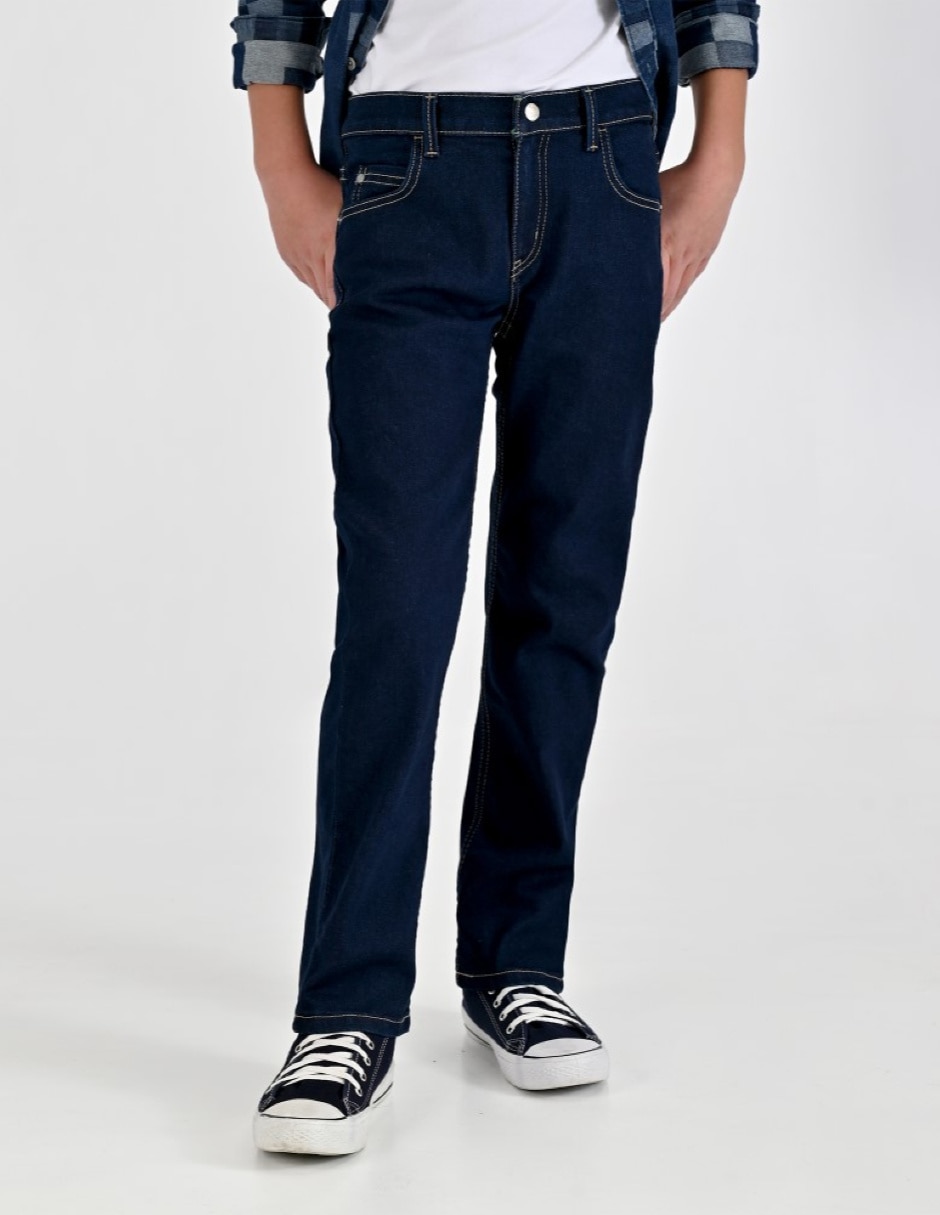 Jeans/Jegging Slim Otoño Invierno 02-1239-2091 lavado Sin lavado para Infantil / Niños grandes Niño