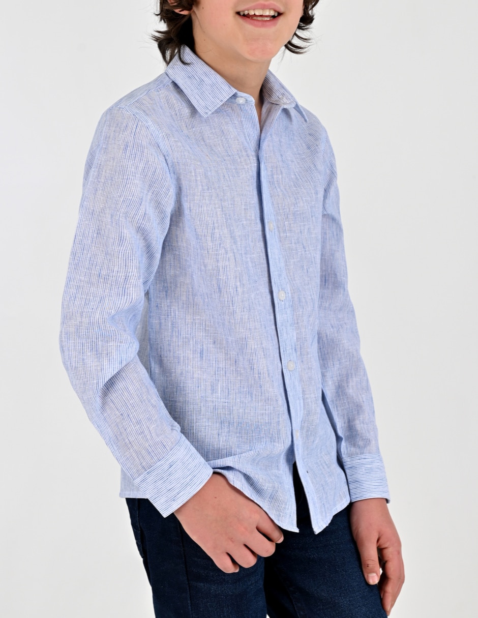 Camisa Casual Otoño Invierno de Algodón y poliéster manga Larga para Infantil / Niños grandes Niño 3