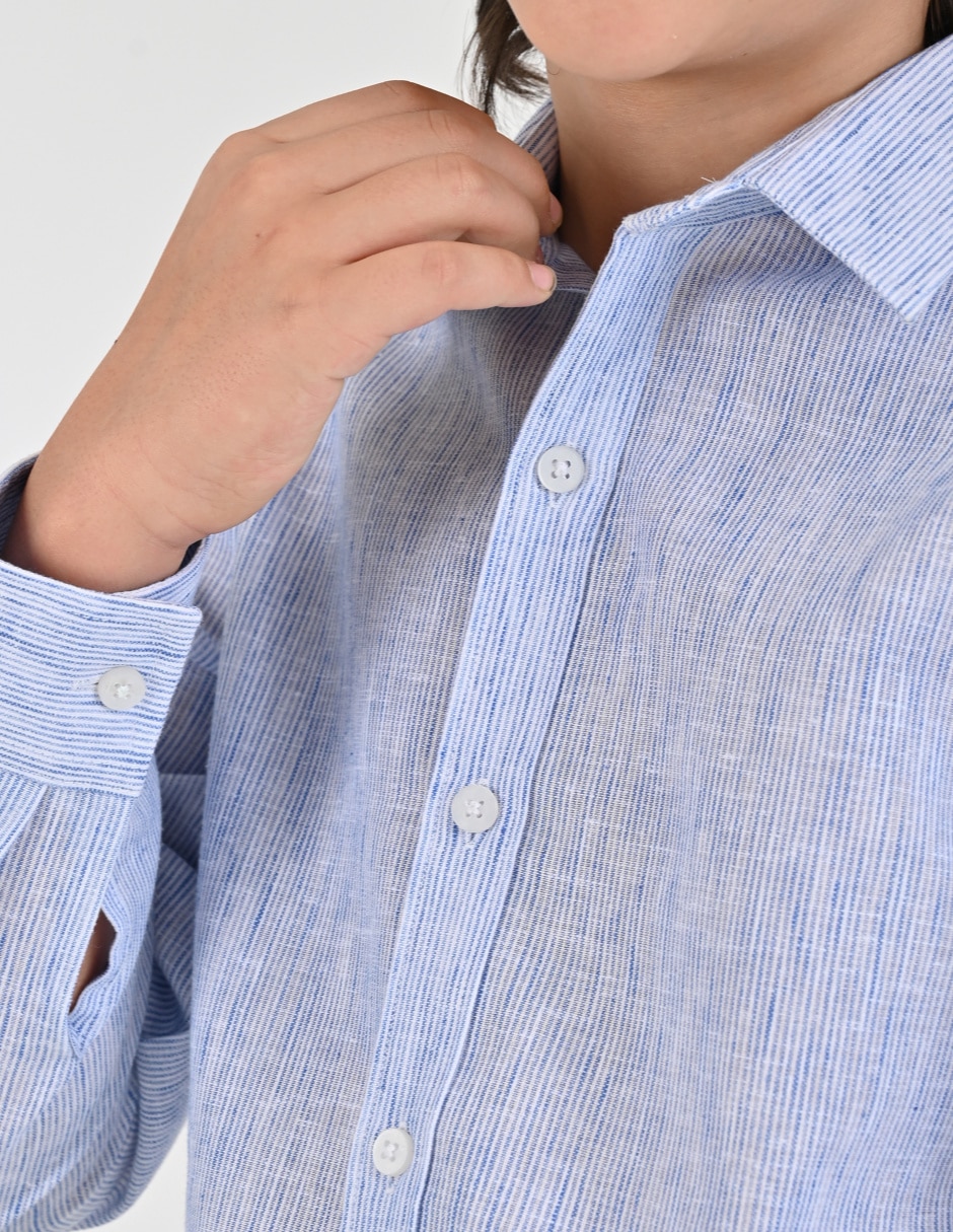 Camisa Casual Otoño Invierno de Algodón y poliéster manga Larga para Infantil / Niños grandes Niño 4