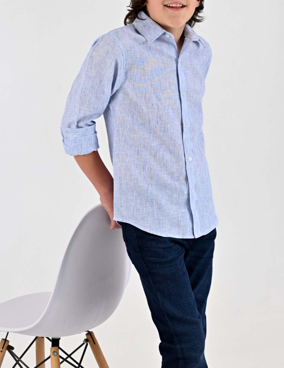 Camisa Casual Otoño Invierno de Algodón y poliéster manga Larga para Infantil / Niños grandes Niño 5